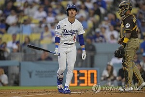 '<b>김혜성</b> 1안타' LAD, SD에 <b>벤치클리어링</b> 속 패 '5연승 끝'